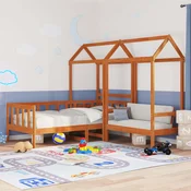 Set Dnevnog Kreveta 3 pcs Vosak Smeda Masivna borovina