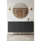 Hanah Home komoda Salkim 150, 125 cm, antracit / srebrna