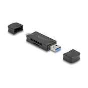 Delock čitalnik kartic USB 5 Gbps USB Type-C™/Type-A za pomnilniške kartice SD in Micro SD, ČRNe barve