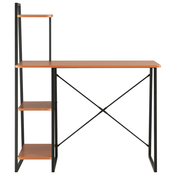 MAISON CHIC Pisalna miza - pisarniška miza - Računalniška miza s policami črna in rjava 102x50x117 cm, (21785259)