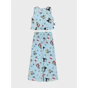 Sinsay - Komplet: bluza bez rukava i pantalone Hello Kitty and Friends x Powerpuff Girls - bledoplavo
