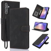 Eleganten ovitek etui iz umetnega usnja za Samsung A36 5G, Črn