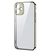 Joyroom Ultra tanek prozoren ovitek s kovinskim okvirjem za iPhone 12 Pro Max zlata, (21521922)