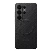 Samsung S26 Ultra SAMSUNG magnetska silikonska futrola za telefon, uzorak karbona, CRNA