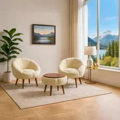 ATELIER DEL SOFA Fotelje i klub stocic Lida Wellsoft Cream