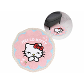 HELLO KITTY Hello Kitty Okrogla preproga, roza, nedrseča, s čipko 60x60cm