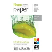 ColorWay Fotopapir / samolepilni/ sijajni 135g/m2, A4/ 50 kosov