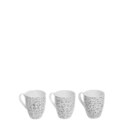 Skodelica za mleko, čaj ali kapučino 320 ml komplet 3 kosov - Basic Dots - 490822