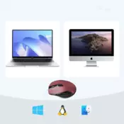Brezžična miška UGREEN Bluetooth 5.0 in 2,4 Ghz z USB sprejemnikom - rdeča