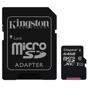 KINGSTON spominska kartica microSDHC 64GB (SDC10G2/64GB)