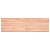 Vidaxl Mizna plošča sv. rjava 140x40x(2-4)cm obdelana trdna hrastovina