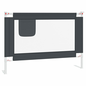 Sigurnosna ogradica za djecji krevet tamnosiva 90x25 cm tkanina