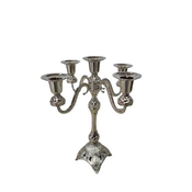 Apex Home Metalni svecnjak, Za 5 sveca, 30 cm, Boja srebra