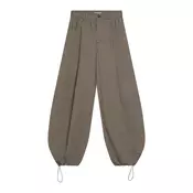 Bershka Hlače z naborki  temno bež / temno siva