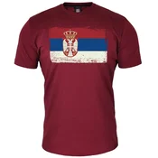 Muška majica kratkih rukava Srpska zastava-trobojka, Bordo