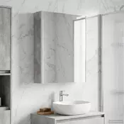 vidaXL Kopalniška ogledalna omara Betonsko siva 53,5 x 15,5 x 70 cm