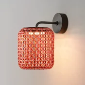 Bover Nans A LED zunanja stenska svetilka, rdeča, O 21,6 cm - Dizajn - grafitno rjava, rdeča - Kovina
