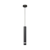 Lestenec na vrvici TUBA 1xGU10/8W/230V črn/krom