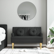 Klupa s jastucima crna 113 x 64,5 x 75,5 cm od tkanine