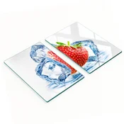 shumee Elegantne in trpežne steklene table z vzorcem jagod in sladoleda 2x40x52 cm