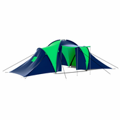 VIDAXL šotor za 9 oseb modra-zelena