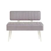 Hanah Home Trpezarijska klupa Vina 0701 110x85x36cm Belo-Siva