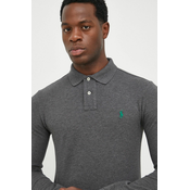 Pamucna majica dugih rukava Polo Ralph Lauren boja: siva, jednobojni model