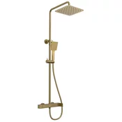 CUBEMIX shower column with lever mixer tap, gold matt - Zlata mat barva - Sapho - CUBEMIX - 72 - Medeninasti - Vzvod - Kvadratni - S pipo - 309 - 1160 - 14