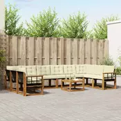 Set vanjskih sofa 11 kom. Prirodna i krem