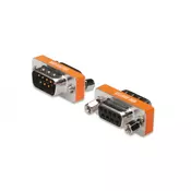 Zero Modem adapter, D-Sub9 metal housing, M/F, with Hex screws