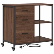 Vidaxl omara z polnilno postajo s kolesom Rjav hrast 76 x 41 x 72 cm
