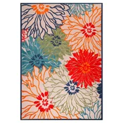 Lesnina PREPROGA ZA ZUNANJO UPORABO Floral 140/200 cm tkano rdeča