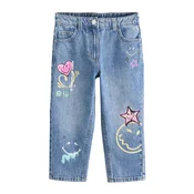Next Kavbojke moder denim/svetlo rumena/svetlo roza/črna