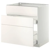 METOD / MAXIMERA Pod.ormaric sudop. i 3front/2fioke, bela/Veddinge bela, 80x60 cm