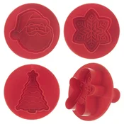 Northix Set 4 modelov za torte z božičnim motivom in štampiljko