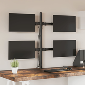 vidaXL Nosilec za monitor črno jeklo VESA 75/100 mm