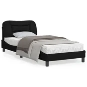 shumee vidaXL Posteljni okvir brez vzmetnice črne barve 90x190 cm blago