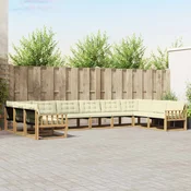 Set vanjskih sofa s jastukom 10 pcs Bijela i krem