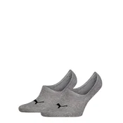 PUMA Unisex High Cut Footie Socks (2-Pack), Men, Middle Grey Melange, 43-46