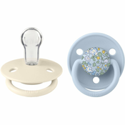 BIBS x Liberty De Lux One Size Ivory Pacifier / Baby Blue 2 pcs
