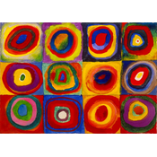 Enjoy - Puzzle Barvna študija - kvadrati s koncentričnimi krogi, Vasilij Kandinski - 1 000 kosov