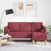 Kavčna garnitura Vinorodna rdeča 173 x 131 x 67 cm Poliester