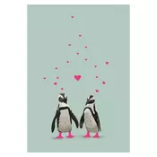 Čestitka Yay Card, Penguin Hearts YC066