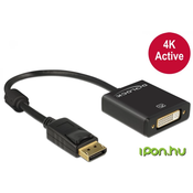 adapter DELOCK, DisplayPort (M) na DVI-I 24+5 (Ž), 4K, črn