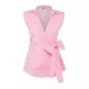 Trendyol Bluza roza/bela