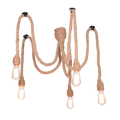 Luster na sajli ROPE CASA 5xE27/12W/230V pauk