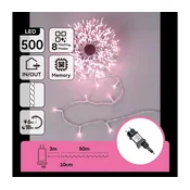 Aigostar - zunanji LED božični niz 500xLED/8 funkcij IP44 rožnata