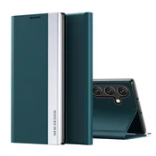 slomart Sleep Case Pro ovitek za Samsung Galaxy S25 s pokrovom in stojalom - zelen