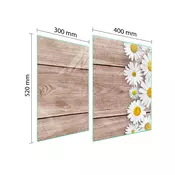 shumee STEKLENA ZAŠČITNA PLOŠČA ZA PEČ 70x52 NA DRVA