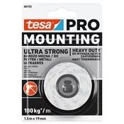 tesa Mounting PRO Ultra Strong trak, montažni, dvostranski, lepilni, 19 mm, L-1,5 m